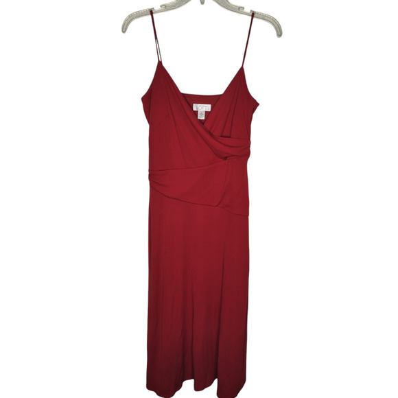 LOFT Dresses & Skirts - Loft Ann Taylor Womens Size 4 Shift Dress Surplice Vneck Sleeveless Cocktail Red